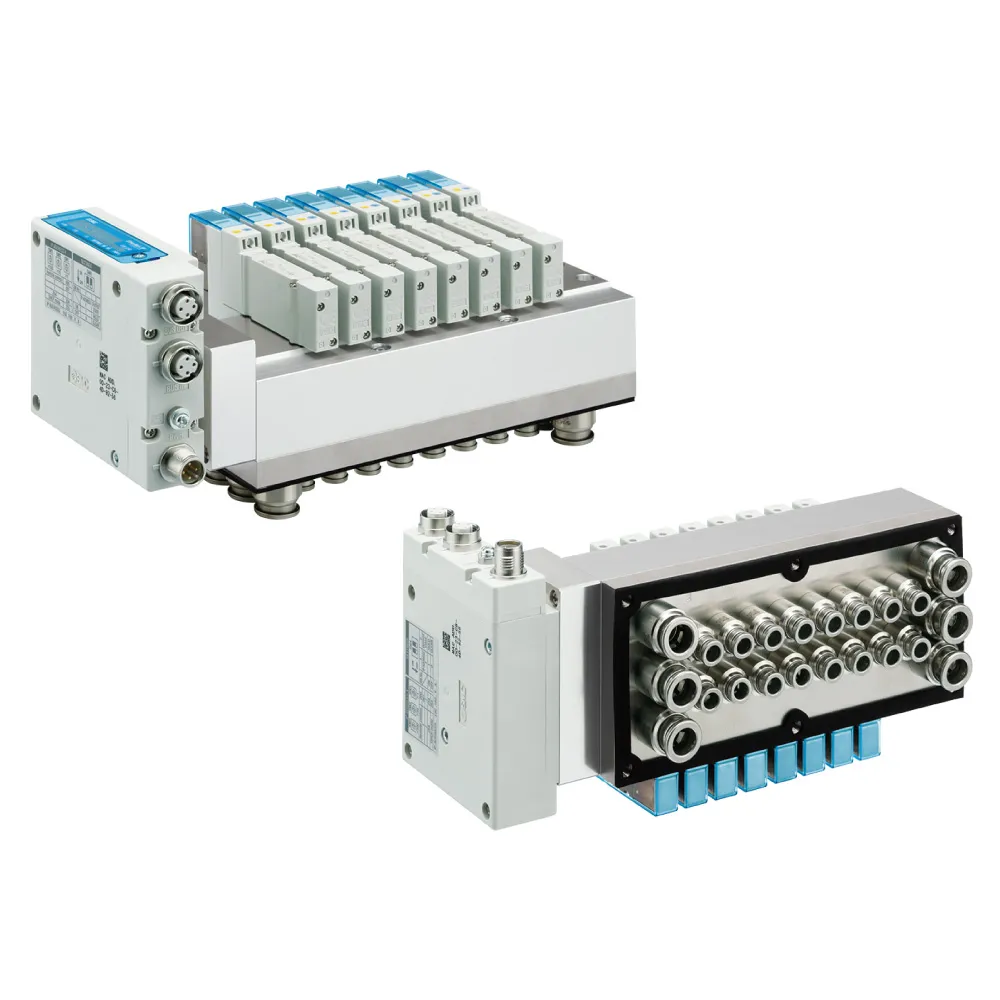 Van điện từ 5 cổng (Plug-in) manifold cấp khí phía sau với tấm SUS - JSY3000-S